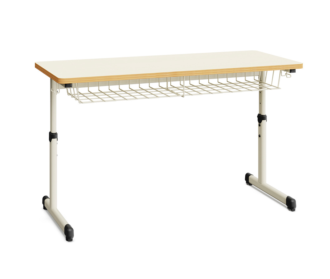 Höhenverstellbarer Zweier-Schülertisch QUAR Ahorn