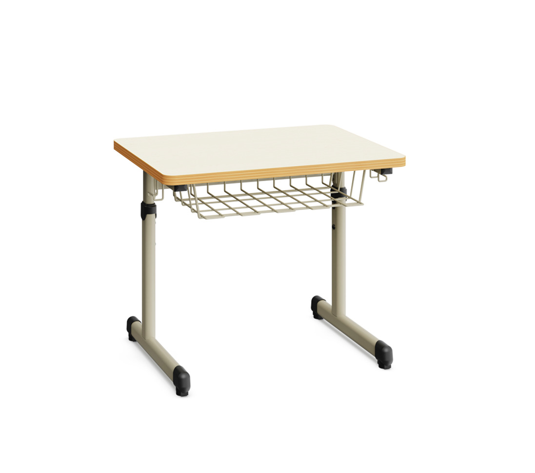 Höhenverstellbarer Einzel-Schülertisch QUAR / Ahorn